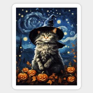 The Witch Cat Van Night Sticker